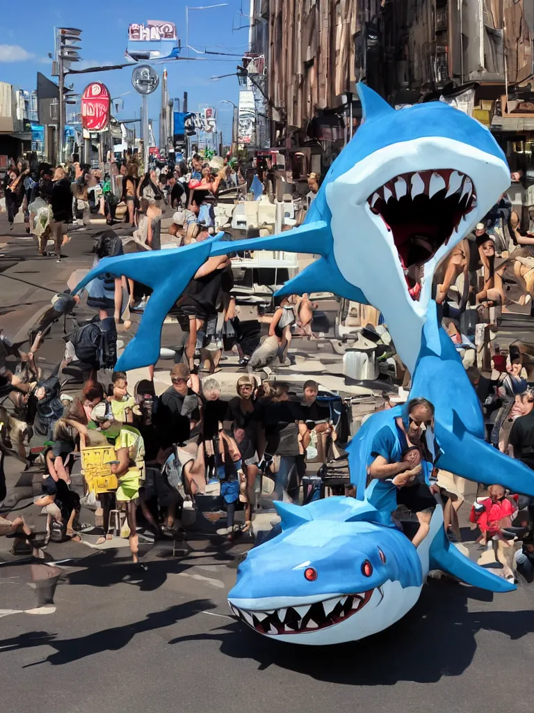 Image similar to giant street shark powering up