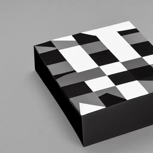 Prompt: box design modern black and white color scheme, minimalist, nature