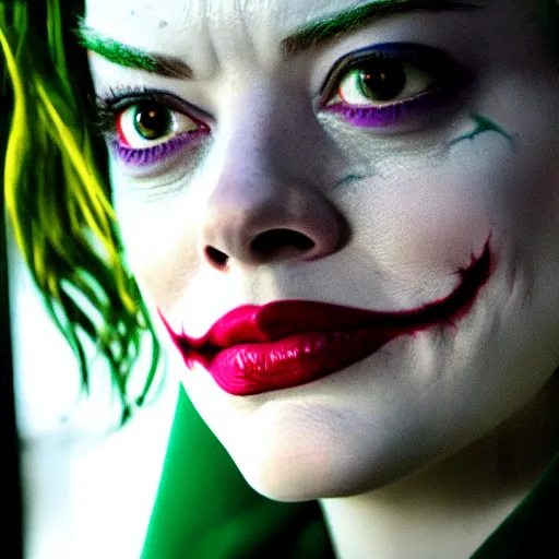 Prompt: awe inspiring beautiful 8k hdr Emma Stone as The Joker