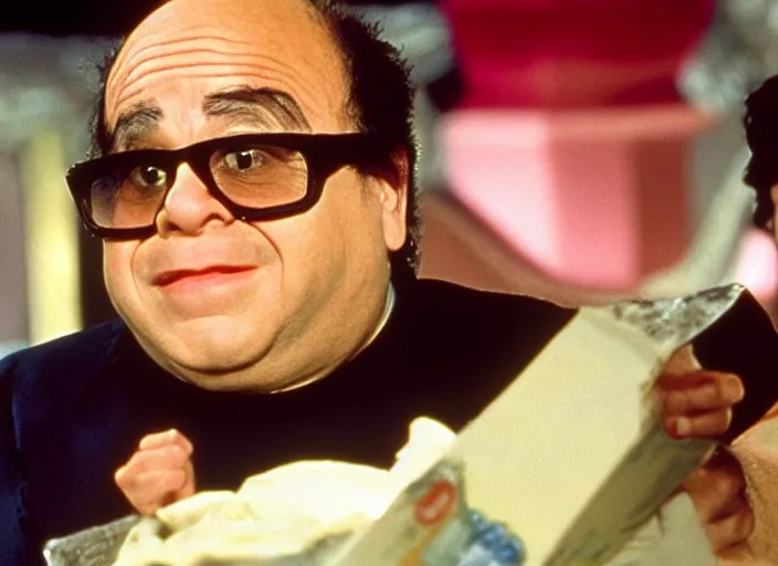 Image similar to film still of Danny Devito as Mini Me from Austin Powers