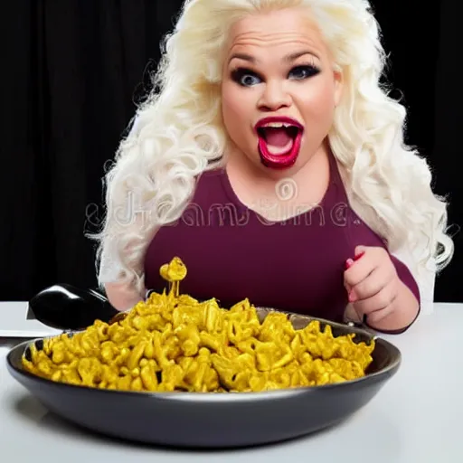 Image similar to trisha paytas eating screws out of a white bowl, stock photography