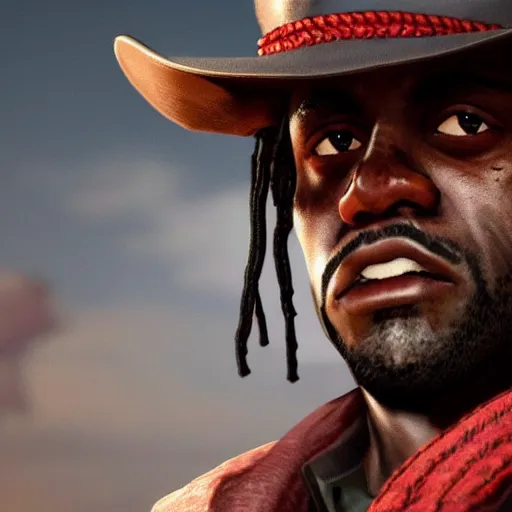 Image similar to Rapper Chief Keef In red dead redemption 2 digital art 4K quality super realistic