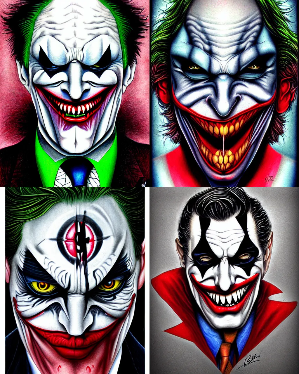 Prompt: symmetric!! portrait of joker by chris saunders, masterpiece, ultra detailed, illustration