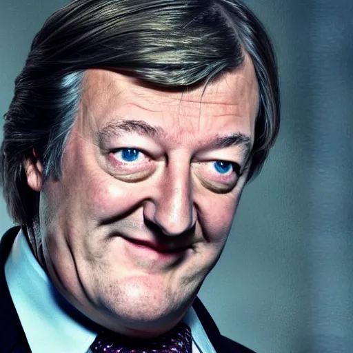 Prompt: stephen fry as doctor who, bbc promotional artwork