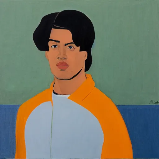 Image similar to a portrait of pajares y esteso by alex katz, trending on artstation