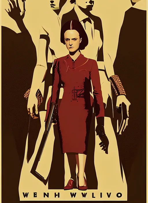 Image similar to poster artwork by Michael Whelan and Tomer Hanuka, a portrait of Evan Rachel Wood in Westworld, clean