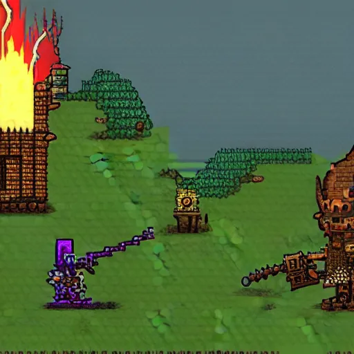 Image similar to dark souls in the style of terraria the game