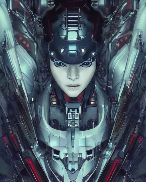 Prompt: the face of a cybernetic geisha mecha, scifi, ghost in the shell, intricate sci fi panels made of metal, elegant, highly detailed panel cuts, greeble detail, caustics and refraction, neon glowing eyes, digital painting, artstation, concept art, high tech fantasy, sharp focus, illustration, art by marco plouffe arstation and Riot Studios and Blizzard Studios