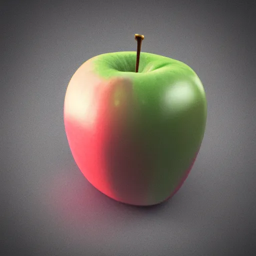 Image similar to apple as a low - poly 3 d model, 3 d render, closeup