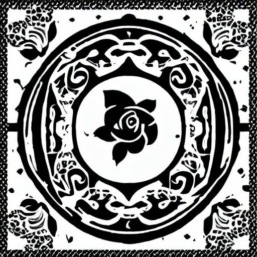 Prompt: a logo of roses, logo design, black and white liners