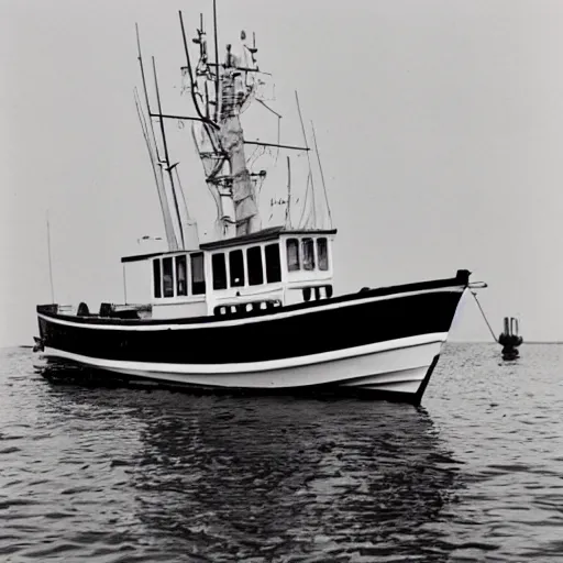 Prompt: photograph of a fishing boat crewed by furries kodachrome sunshine washed out