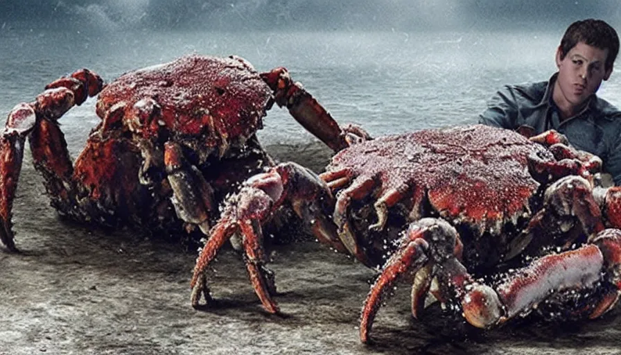 Image similar to big budget horror movie about giant mutant crabs.
