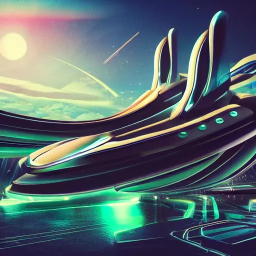 Prompt: a giant spaceship with a design inspired by tesla vehicles, dynamic lighting, intricate detail, summer vibrancy, cinematic, highly detailed