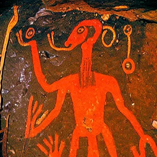 Prompt: great shaman, prehistoric cave art