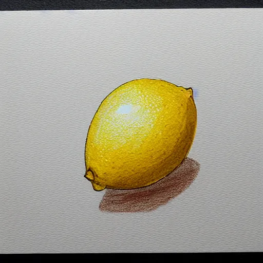 Image similar to professional liner sketch of a lemon