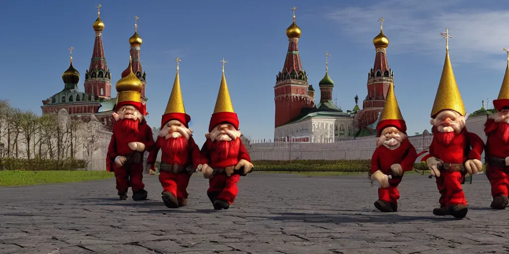 Image similar to demonic gnomes in the Kremlin Moscow