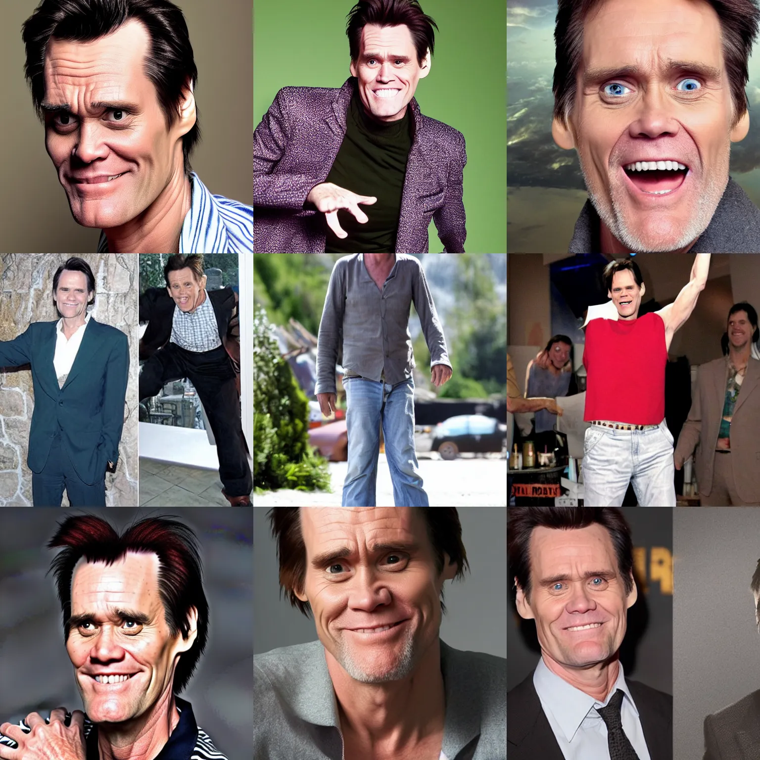 Prompt: jim carrey with incorrect limb proportions
