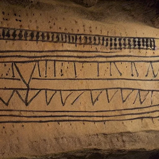 Image similar to “stock market chart found in cave drawing by archaeologists, award winning”