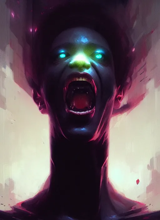 Image similar to portrait of the screaming void by greg rutkowski