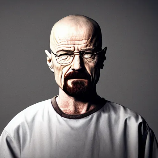 Prompt: walter white with his mouth opened