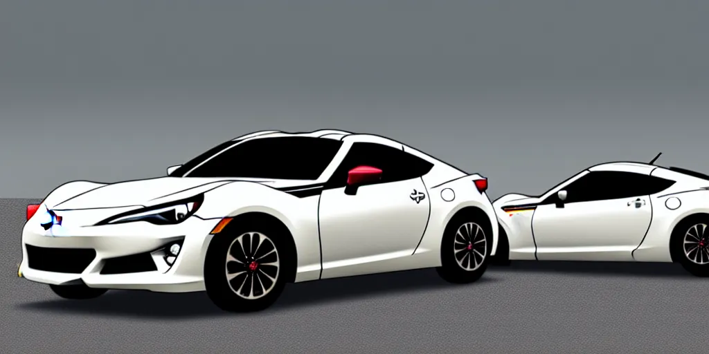 Prompt: combine Toyota gt86 2015 and Corvette C2 1969 as one car. No background, concept art style.