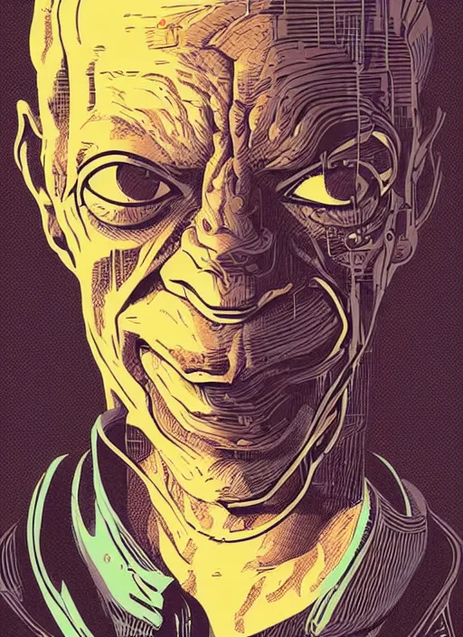 Image similar to portrait of gollum, cyberpunk, artstation, art by petros afshar, tom whalen, laurie greasley and greg rutkowski and ilya kuvshinov