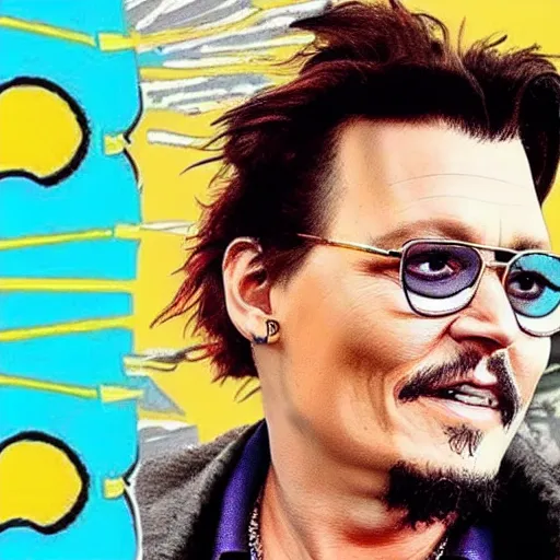 Image similar to johnny depp in rick and morty