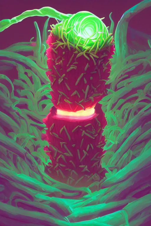 Image similar to roots cactus sushi cristal smurf ghost creature animal sushi cristal very big eye roots cactus elemental flush of force nature micro world fluo fishscale, behance hd by jesper ejsing, by rhads, makoto shinkai and lois van baarle, ilya kuvshinov, rossdraws radiating a glowing aura global illumination ray tracing hdr