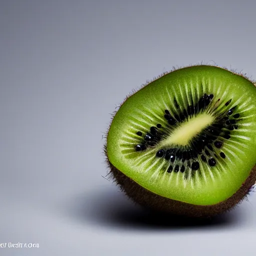 Image similar to realistic photograph of a kiwi bird holding a kiwi fruit, studio lighting, high quality, award winning