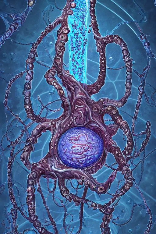 Prompt: ultra detailed digital art of an internal lymphocyte virion rawandrendered synaptic transmission embryonic beholder shoggoth by kumpan alexandr, sharp details, iridescent # imaginativerealism