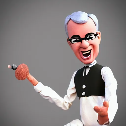 Image similar to Steve Martin as a marionette, 3d rendered style