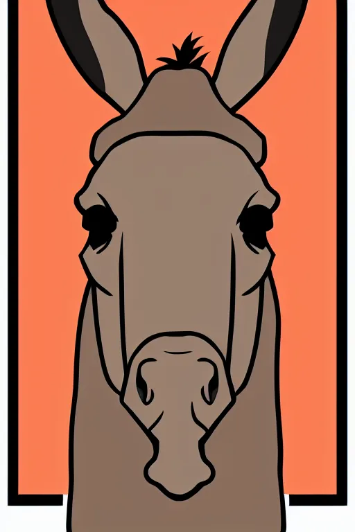 Prompt: Portrait of a chad donkey, anime, sticker, colorful, illustration, highly detailed, simple, smooth and clean vector curves, no jagged lines, vector art, smooth