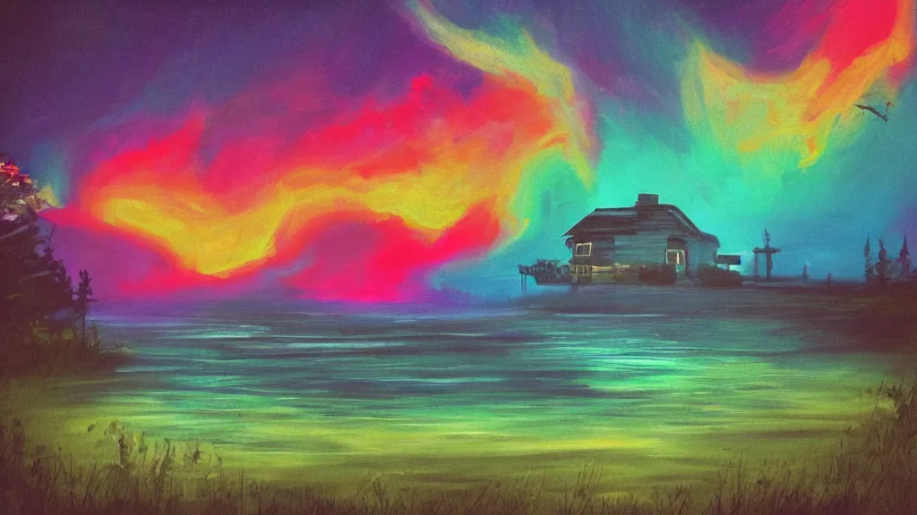 Image similar to cottagecore moody outrun made of mixtures