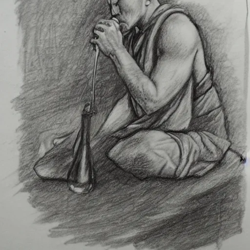 Pencil Sketch Of Little Krishna | DesiPainters.com