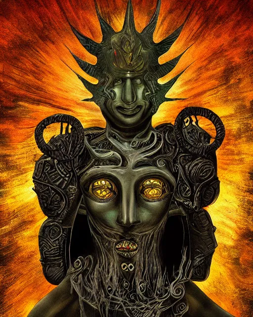 Image similar to the enigma god by frank frazzetta