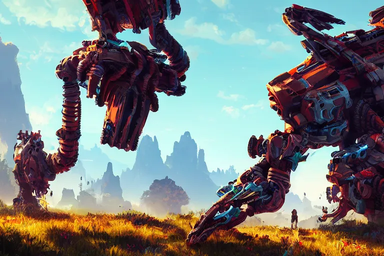 Image similar to burrower machine mecanical creature robot of horizon forbidden west horizon zero dawn bioluminiscence global illumination ray tracing hdr fanart arstation by ian pesty and alena aenami artworks in 4 k