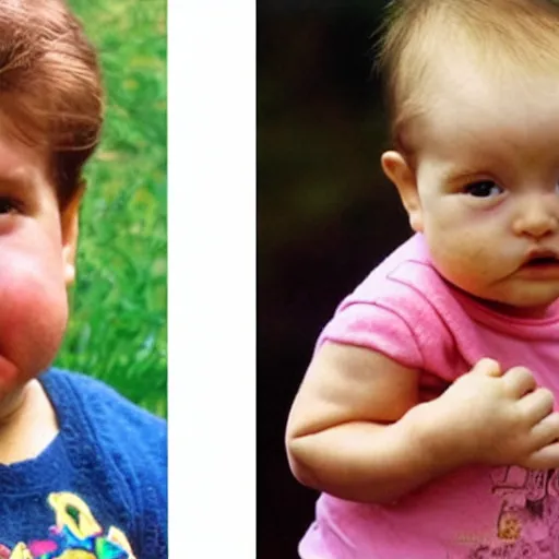 Prompt: a baby with the face of arnold scharzenegger