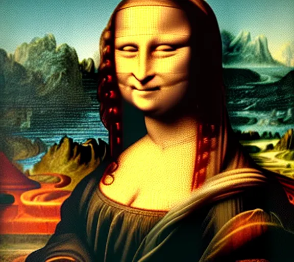 Image similar to A portrait of mona lisa smoking a giant joint, smoke, 8k, hyper-detailed, cinematic