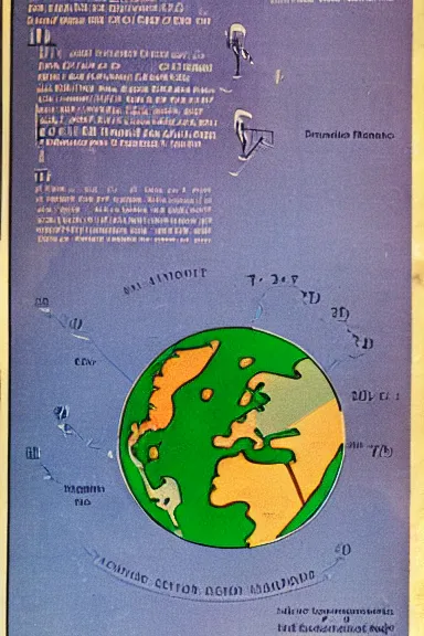 Image similar to A vintage scientific diagram from the 1970s of the Earth as a human face