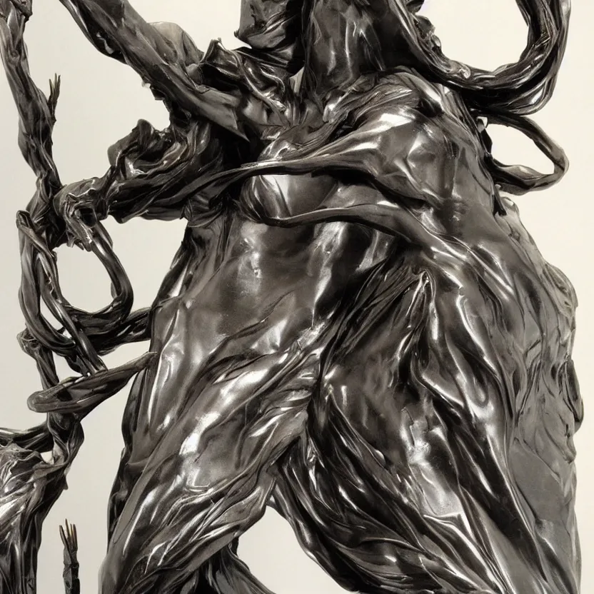 Image similar to A beautiful marble statue. Feathers and leather. Hell and heaven. by Yasushi Nirasawa.