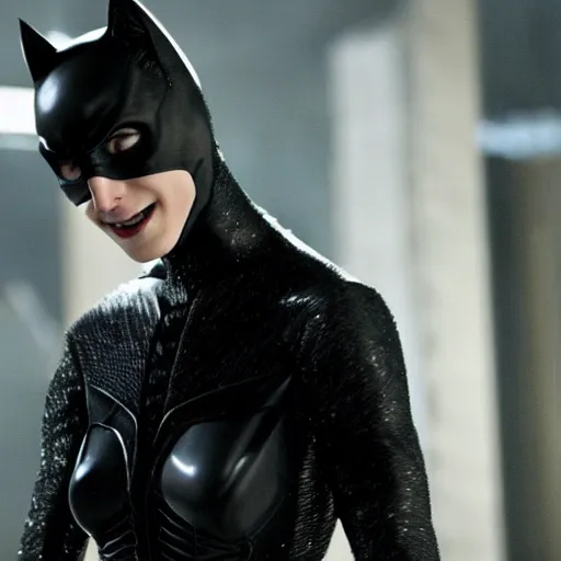 Prompt: Timothée Chalamet as Catwoman in Batman the Dark Knight Rises (2012)