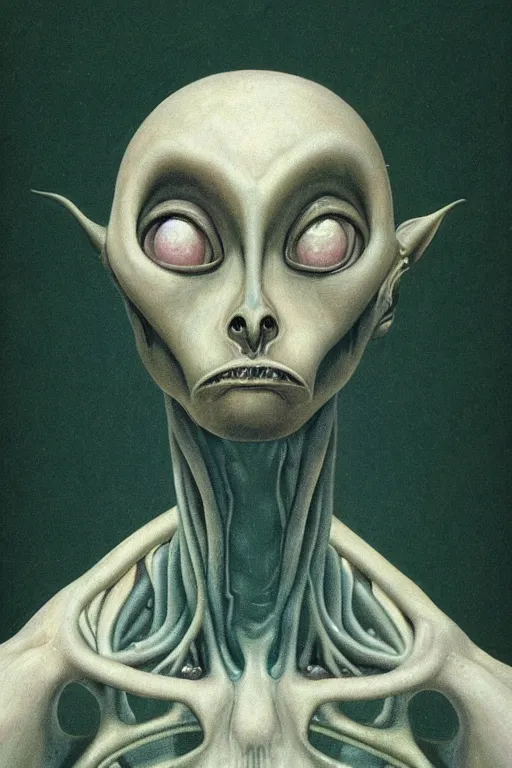 Prompt: portrait of an alien from barlowe's guide to extraterrestrials, hyperreal, very detailed art, elegant, sophisticated, high resolution, smooth