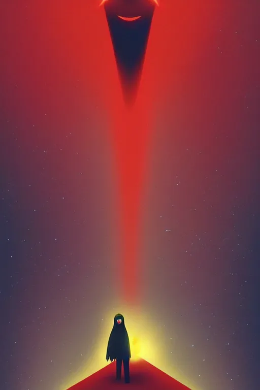 Prompt: red eater, trending on artstation, multicolored lighting isometric view,sharpness applied,movie poster,Star Wars ,2001: A Space Odyssey ,Nosferatu ,