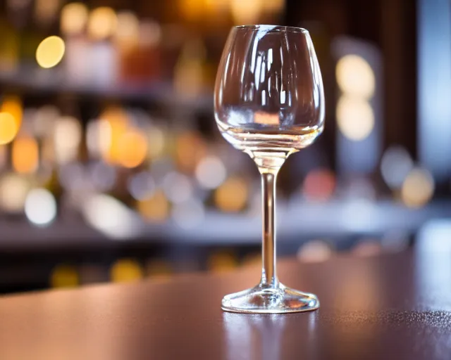 Prompt: 5 5 mm photo of wine - glass on a zen minimalist table with gorgeous bar. highly detailed 8 k. intricate. lifelike. soft light. nikon d 8 5 0.