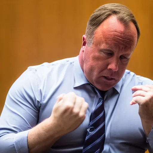 Image similar to Alex Jones desperately reaching for his out of reach phone in the courtroom, EOS 5DS R, ISO100, f/8, 1/125, 84mm, RAW, Dolby Vision, Vision AI