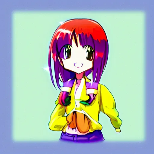 Image similar to anime girl in the style of windows xp, retro, windows xp, cheerful, 9 0 s mascot symbol,