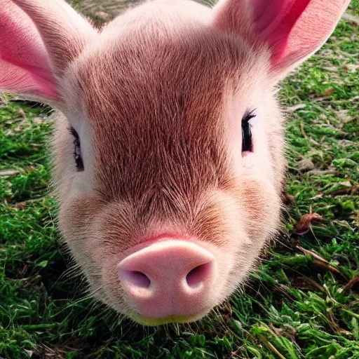 Prompt: a beautiful photograph of a bunnypiglet