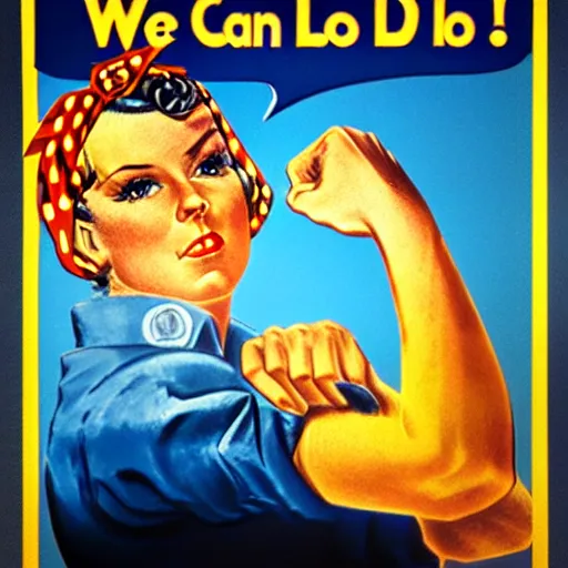 Image similar to we can do it, propaganda poster