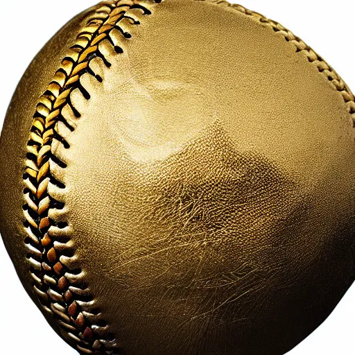 Image similar to photo of a gold metal baseball, studio lighting