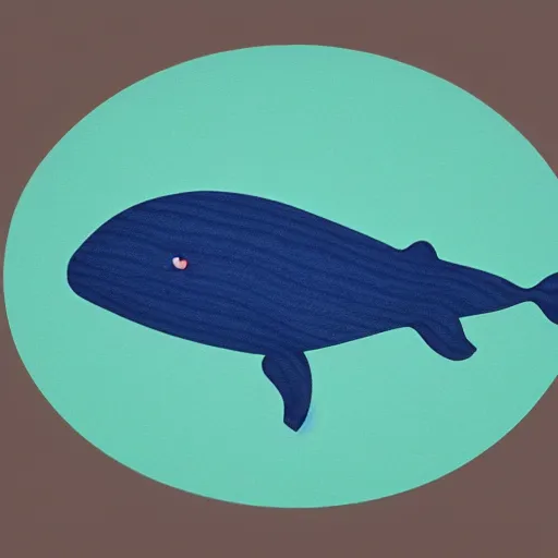 Image similar to simple cartoon art of a whale
